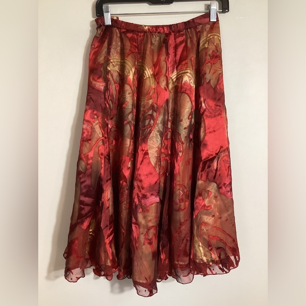 Coldwater Creek Burnout Silk Blend Skirt XS Fairy Grunge - Picture 6 of 16